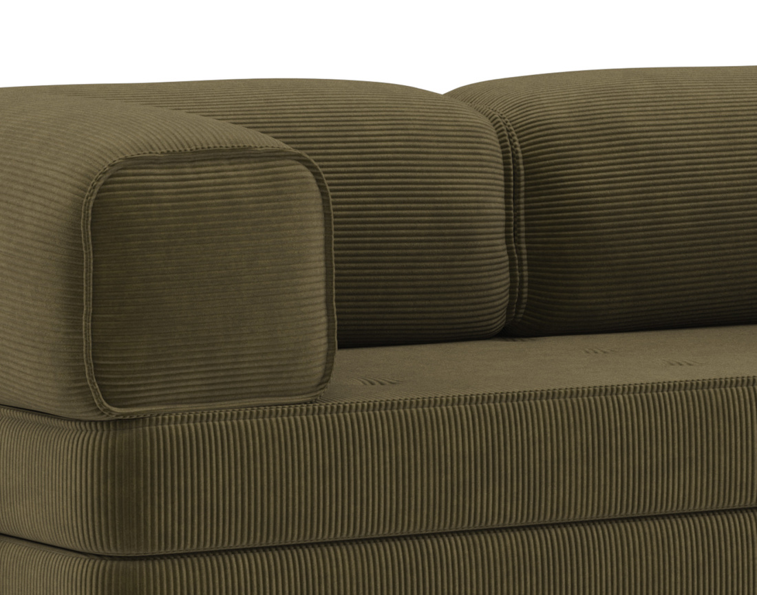 Canapé 3 places convertible en velours côtelé Poppy