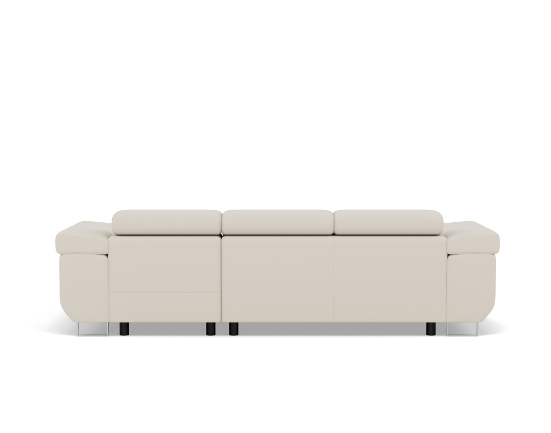 Canapé d'angle droit 6 places convertible avec coffre et têtières réglables en velours Pablo Canapé d'angle droit 6 places convertible avec coffre et têtières réglables en velours Pablo