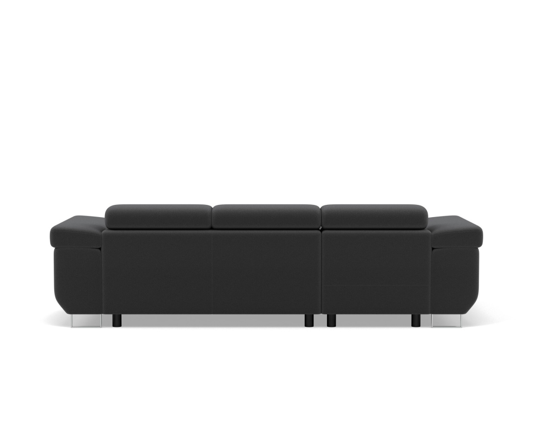 Canapé d'angle gauche 6 places convertible avec coffre et têtières réglables en velours Pablo Canapé d'angle gauche 6 places convertible avec coffre et têtières réglables en velours Pablo