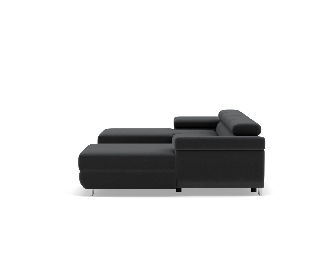 Canapé panoramique en U 7 places convertible avec coffres et têtières réglables en velours Pablo Canapé panoramique en U 7 places convertible avec coffres et têtières réglables en velours Pablo