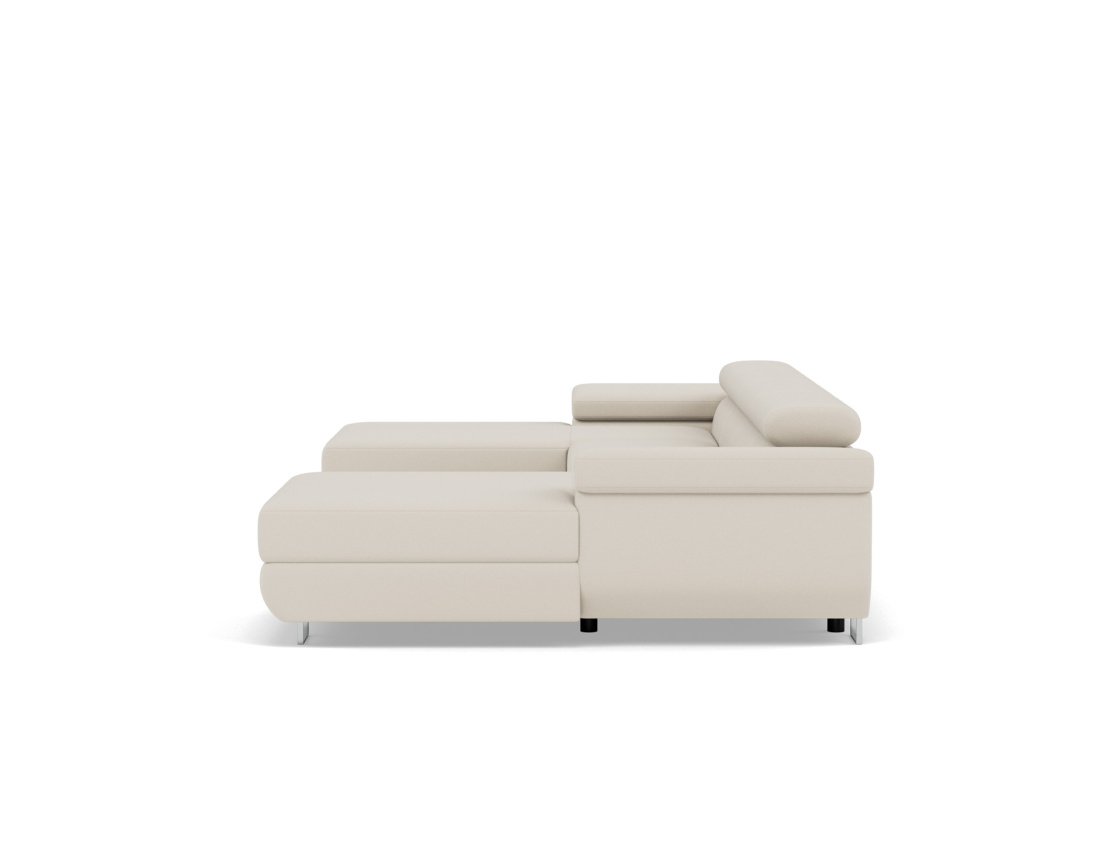 Canapé panoramique en U 7 places convertible avec coffres et têtières réglables en velours Pablo