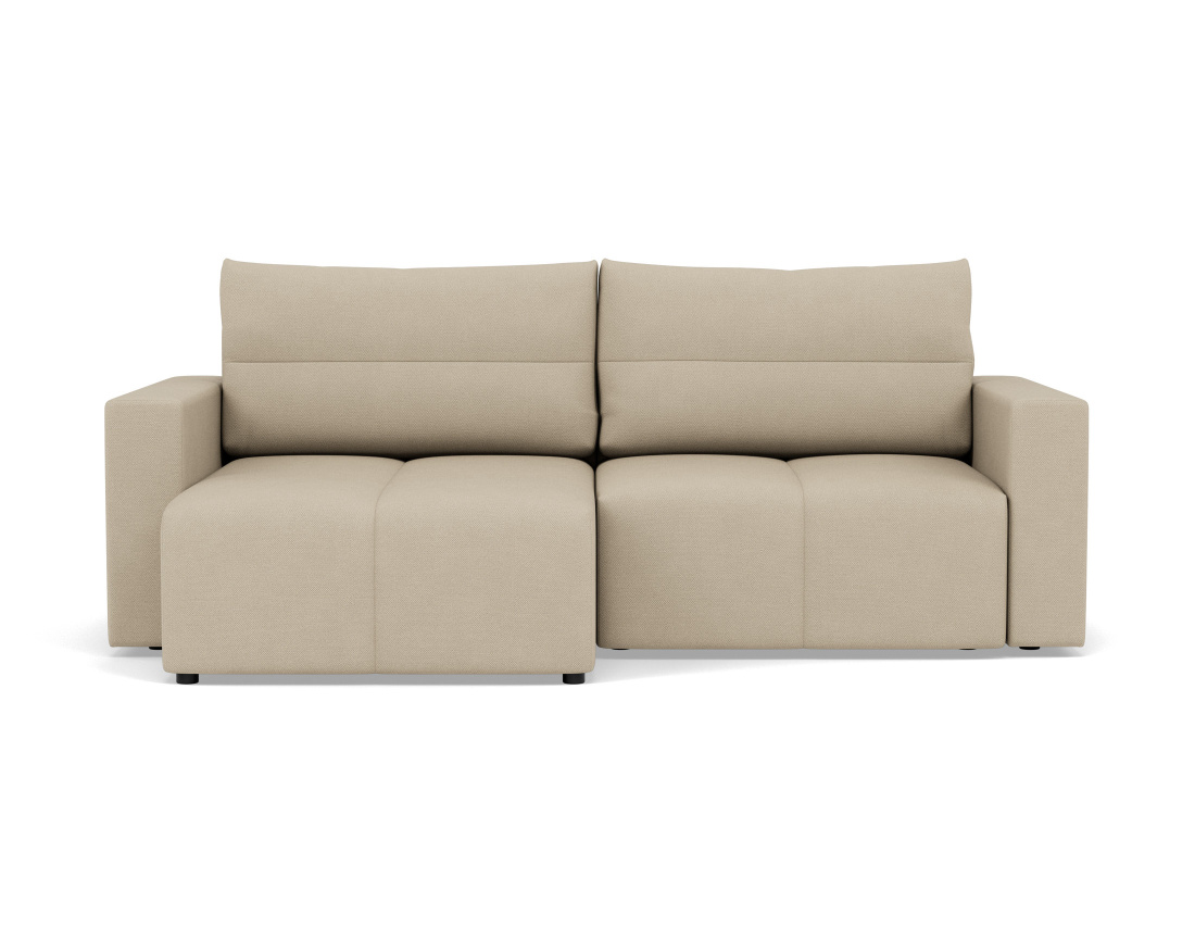 Canapé d'angle réversible 4 places convertible avec coffre en tissu texturé Daryl Canapé d'angle réversible 4 places convertible avec coffre en tissu texturé Daryl