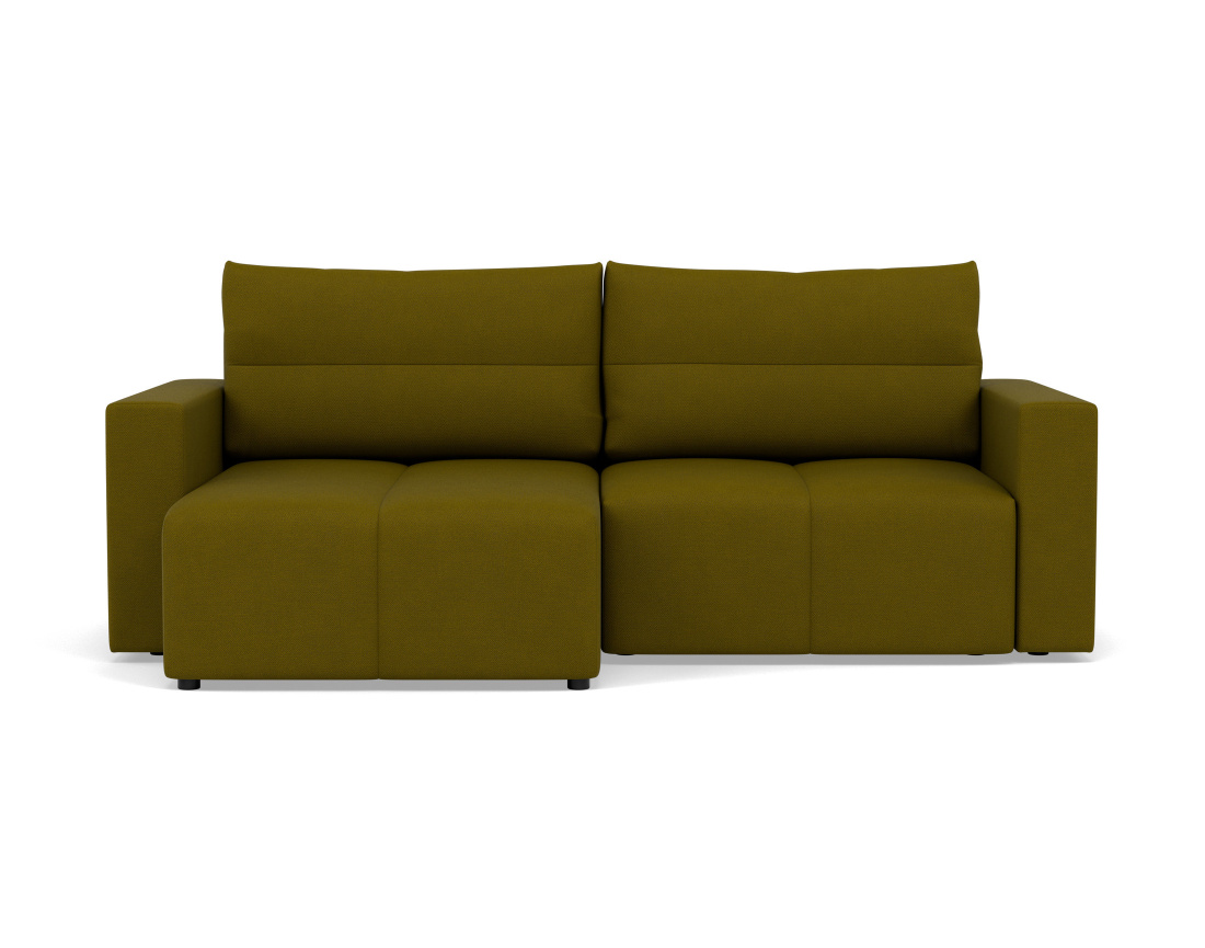 Canapé d'angle réversible 4 places convertible avec coffre en tissu texturé Daryl