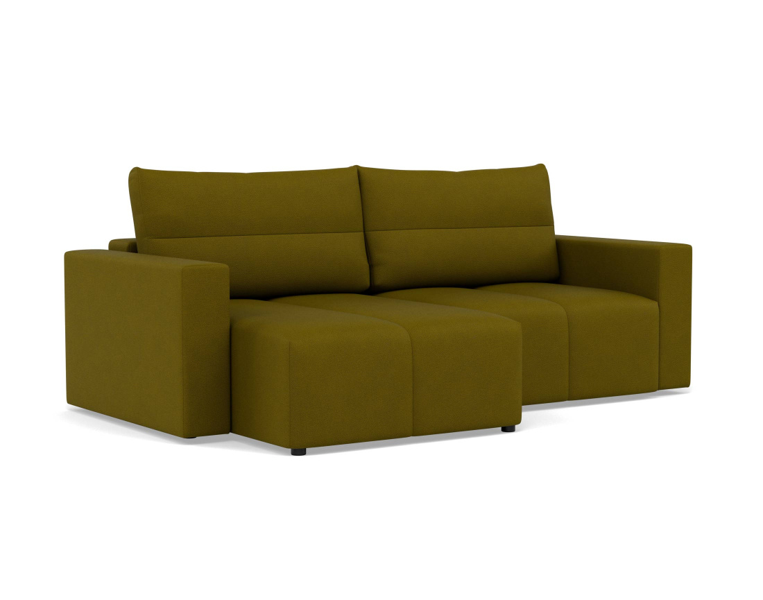 Canapé d'angle réversible 4 places convertible avec coffre en tissu texturé Daryl