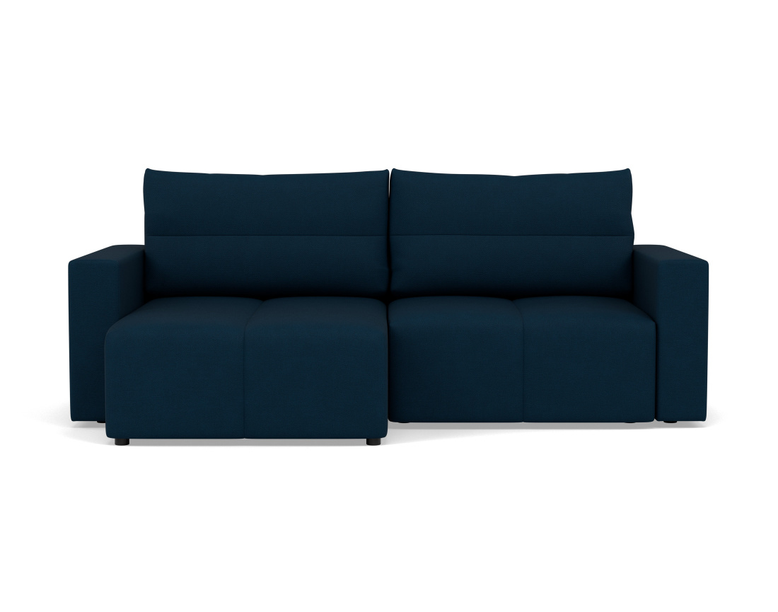 Canapé d'angle réversible 4 places convertible avec coffre en tissu texturé Daryl