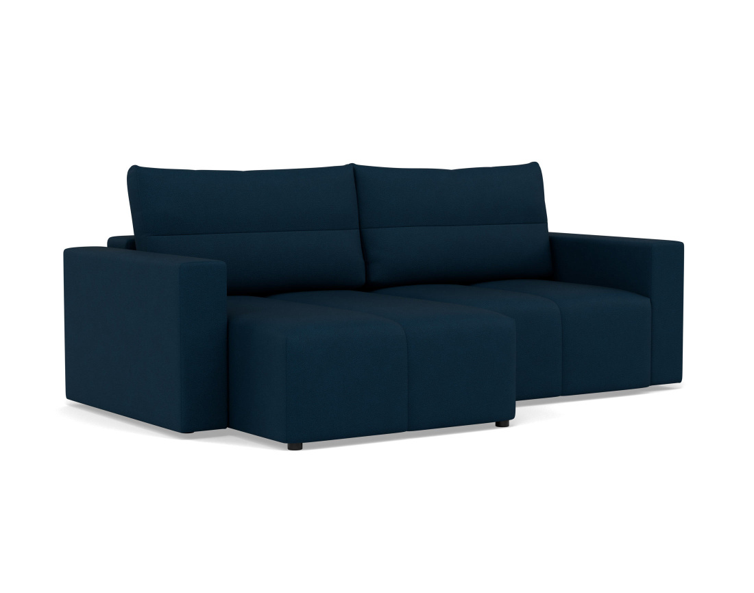 Canapé d'angle réversible 4 places convertible avec coffre en tissu texturé Daryl