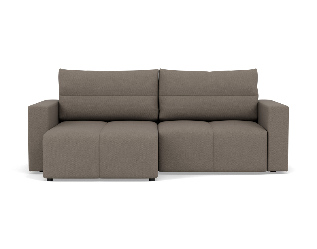 Canapé d'angle réversible 4 places convertible avec coffre en tissu texturé Daryl Canapé d'angle réversible 4 places convertible avec coffre en tissu texturé Daryl