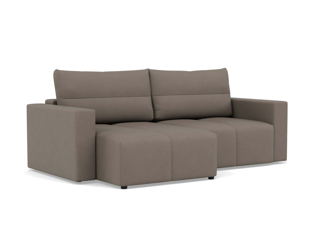 Canapé d'angle réversible 4 places convertible avec coffre en tissu texturé Daryl Canapé d'angle réversible 4 places convertible avec coffre en tissu texturé Daryl