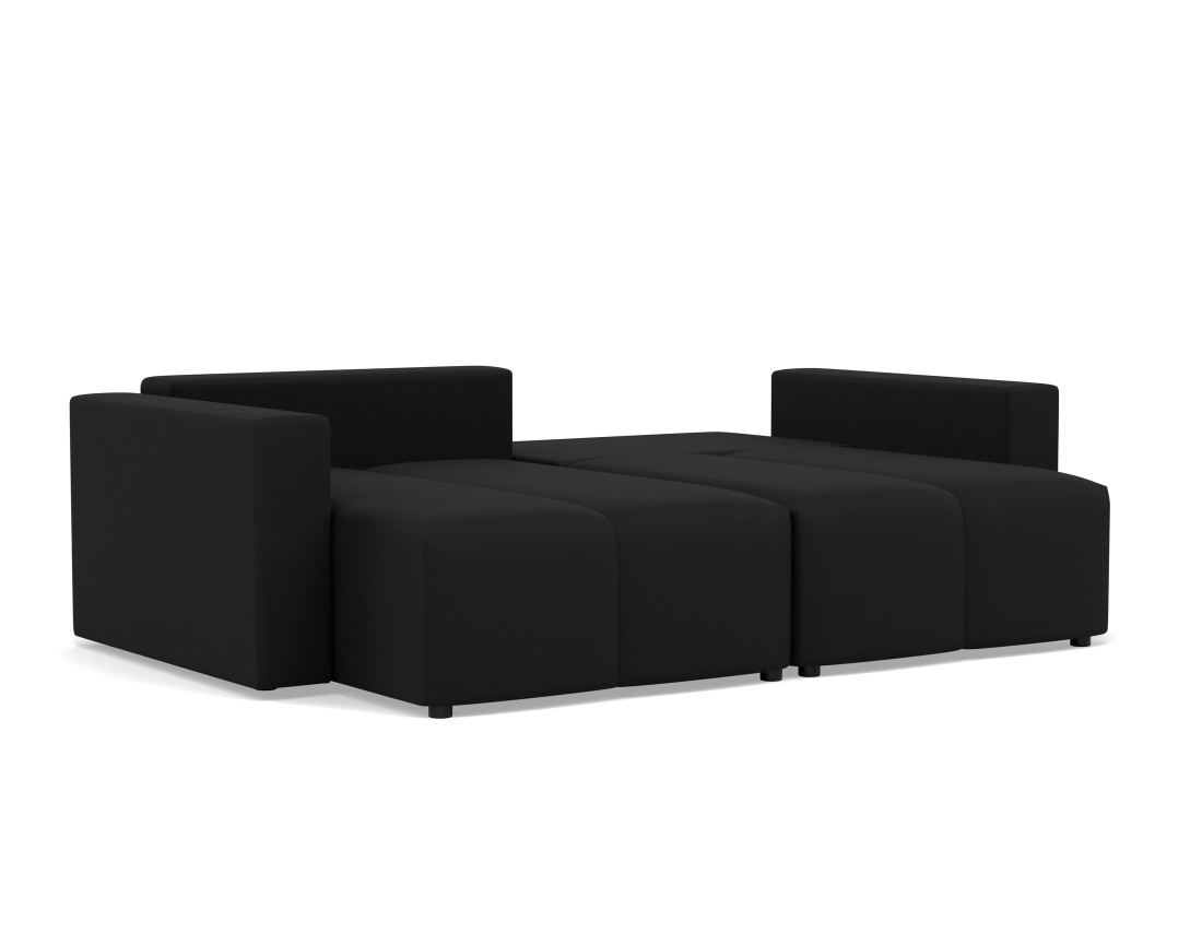 Canapé d'angle réversible 4 places convertible avec coffre en tissu texturé Daryl