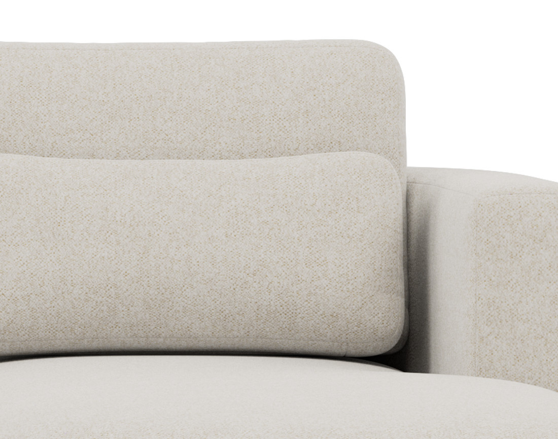 Canapé d'angle droit 4 places convertible avec coffre en tissu texturé Mahina