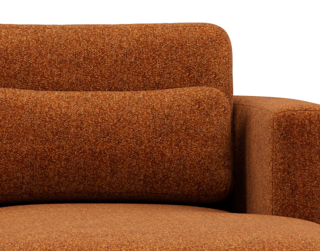 Canapé d'angle droit 4 places convertible avec coffre en tissu texturé Mahina