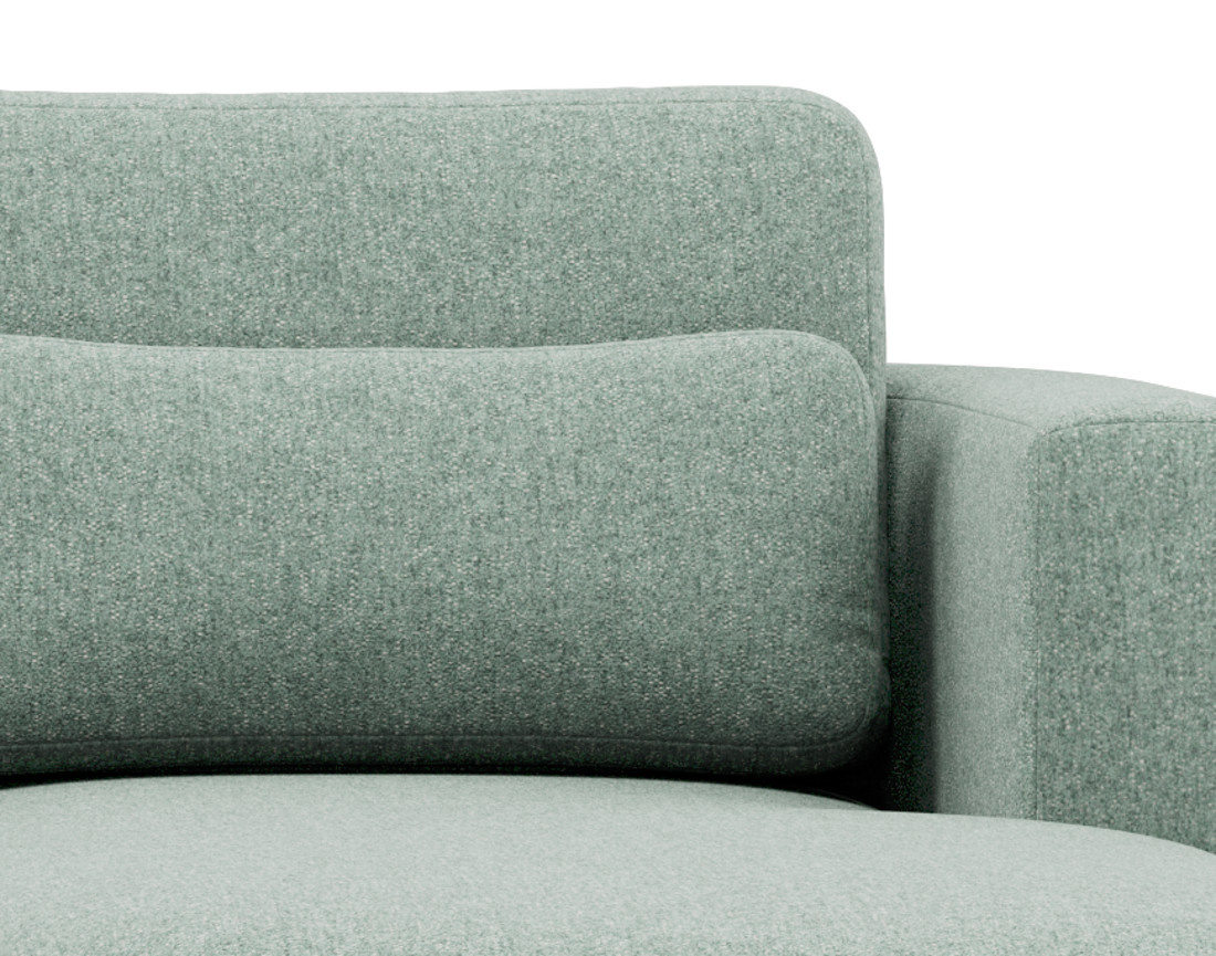 Canapé d'angle droit 4 places convertible avec coffre en tissu texturé Mahina