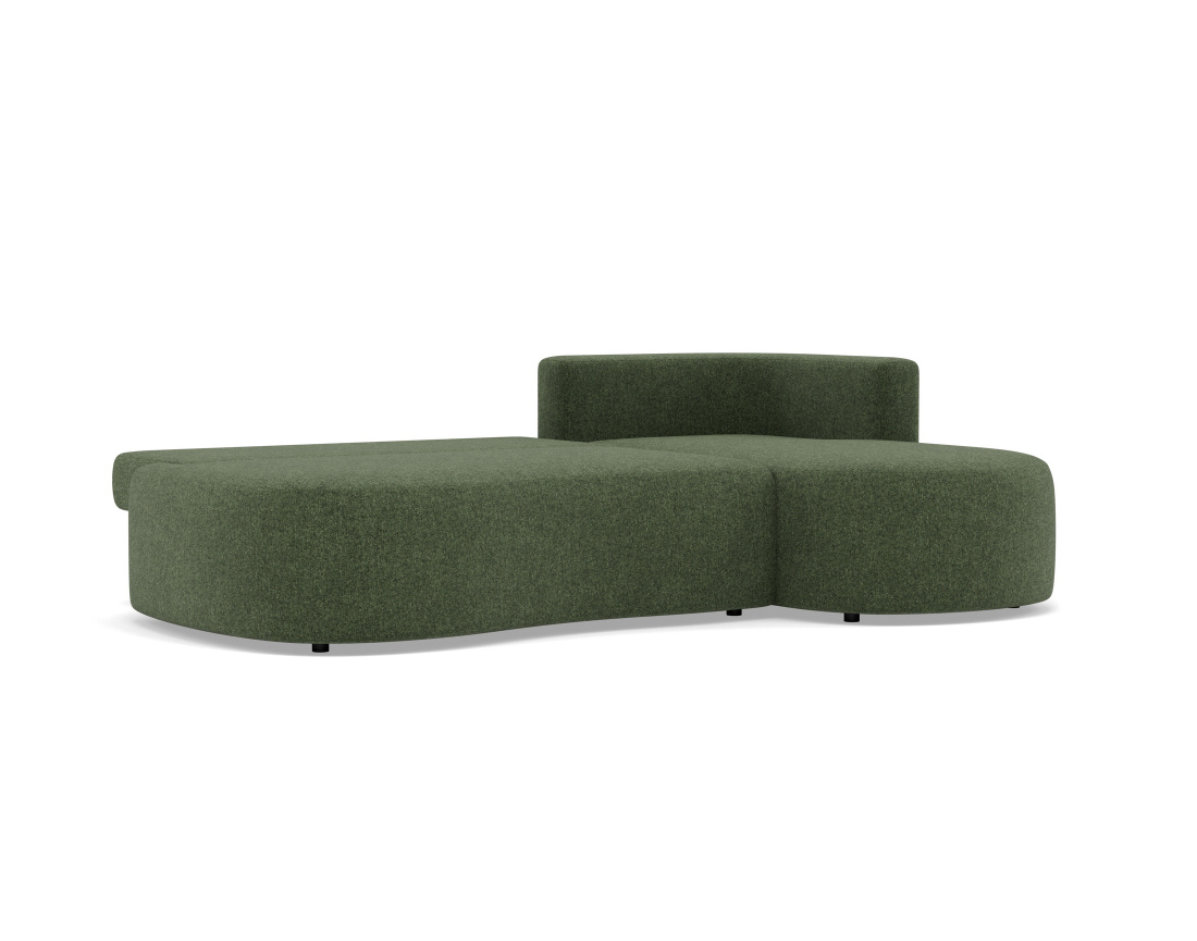 Canapé d'angle droit 4 places convertible avec coffre en tissu texturé Mahina Canapé d'angle droit 4 places convertible avec coffre en tissu texturé Mahina