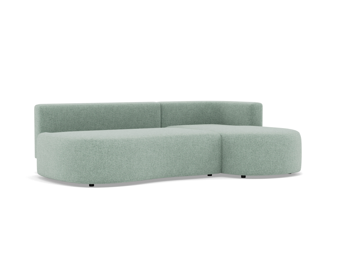 Canapé d'angle droit 4 places convertible avec coffre en tissu texturé Mahina