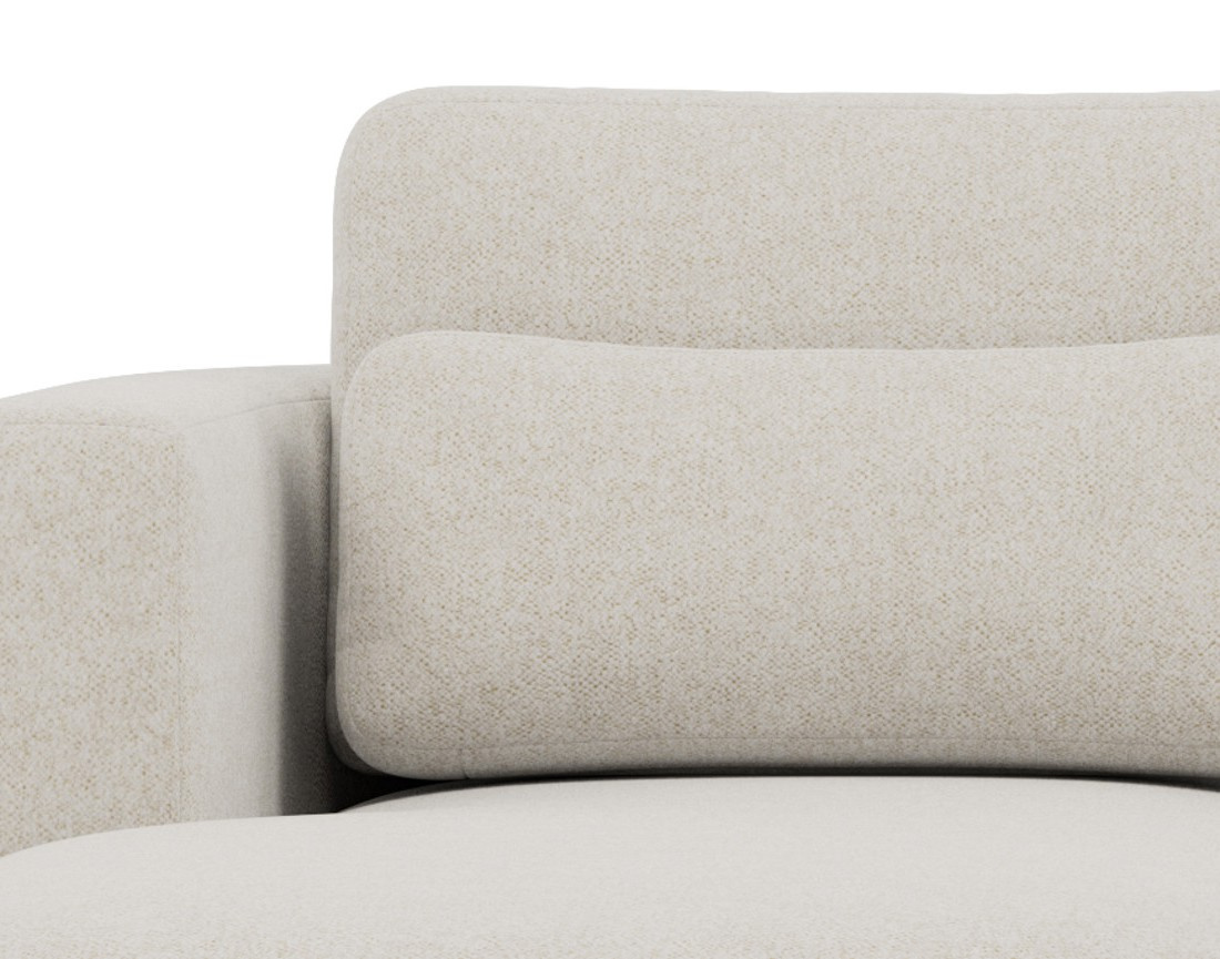 Canapé d'angle gauche 4 places convertible avec coffre en tissu texturé Mahina