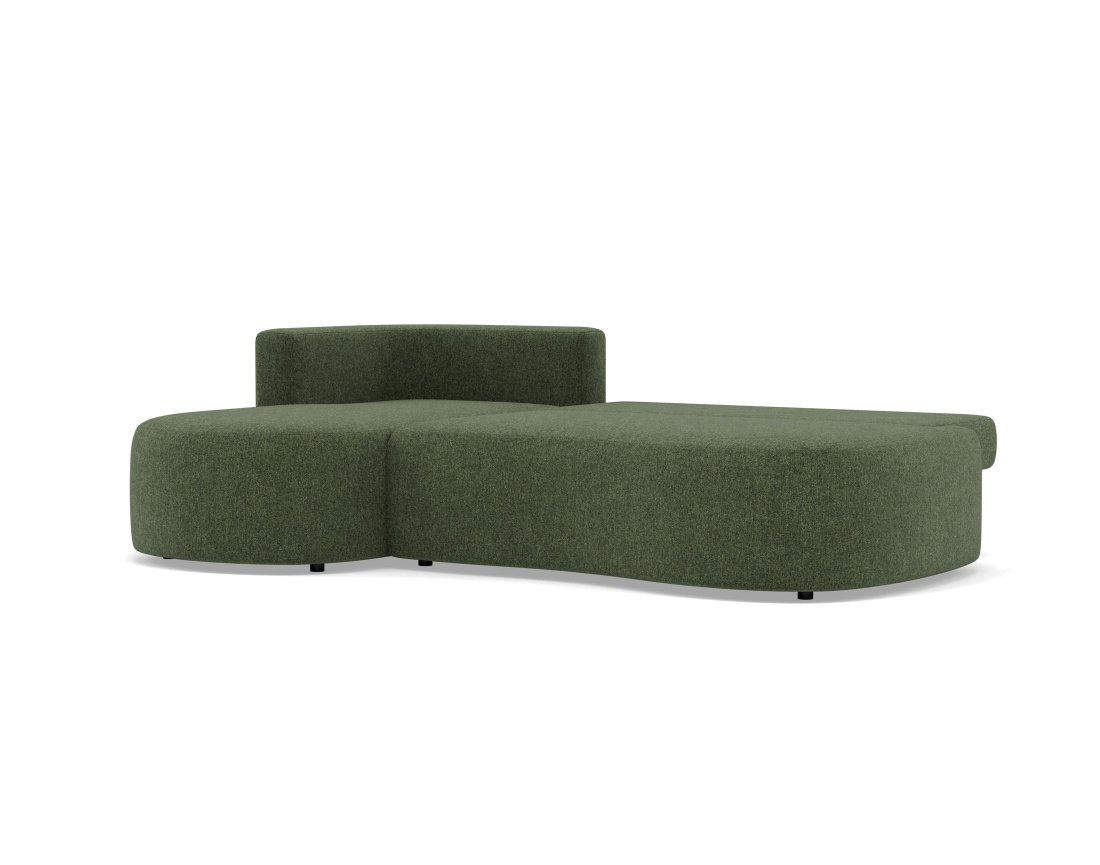 Canapé d'angle gauche 4 places convertible avec coffre en tissu texturé Mahina Canapé d'angle gauche 4 places convertible avec coffre en tissu texturé Mahina