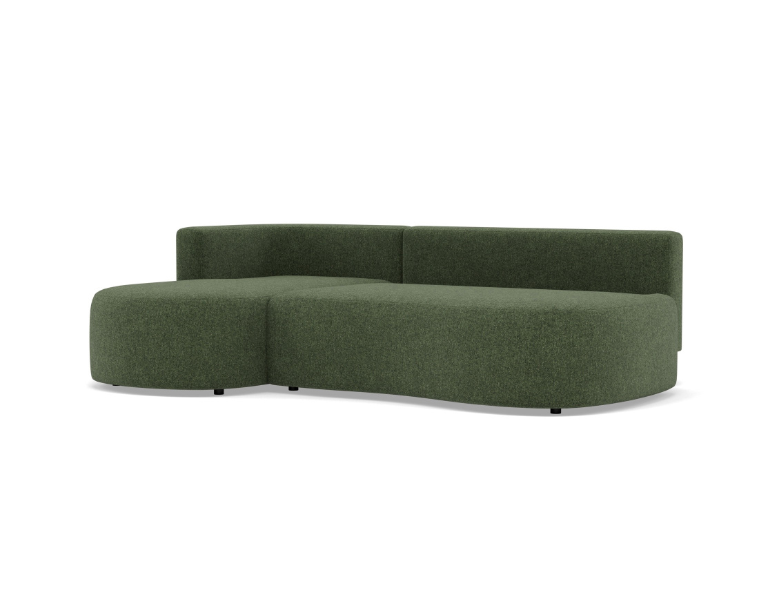 Canapé d'angle gauche 4 places convertible avec coffre en tissu texturé Mahina Canapé d'angle gauche 4 places convertible avec coffre en tissu texturé Mahina