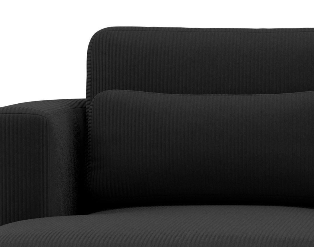 Canapé d'angle gauche 4 places convertible avec coffre en velours côtelé Mahina