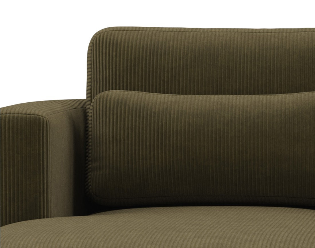 Canapé d'angle gauche 4 places convertible avec coffre en velours côtelé Mahina