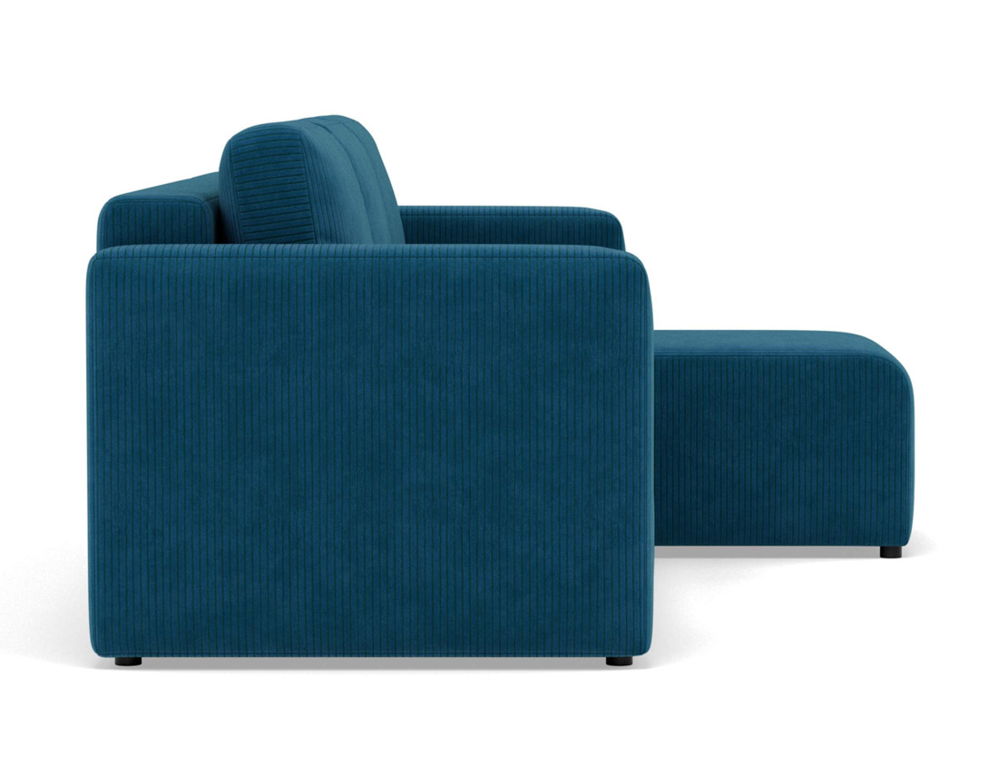 Canapé d'angle réversible 4 places convertible avec coffre en velours côtelé Canopy