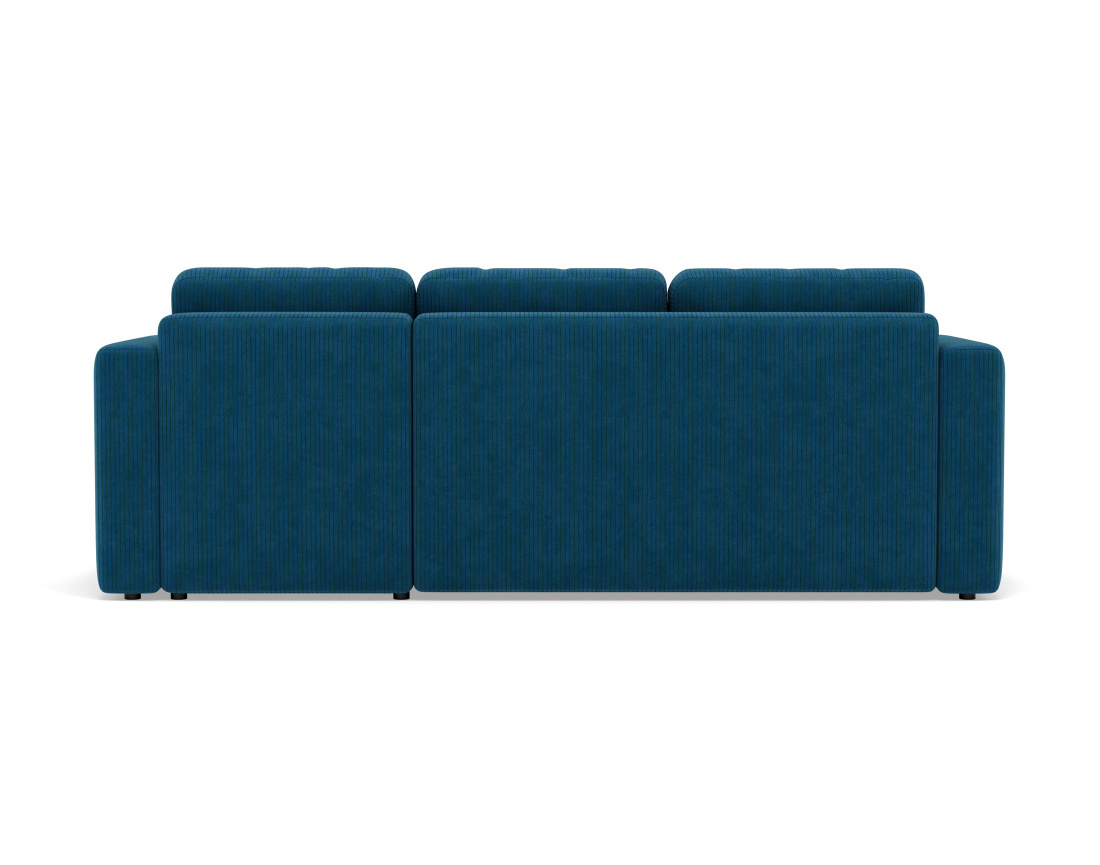 Canapé d'angle réversible 4 places convertible avec coffre en velours côtelé Canopy