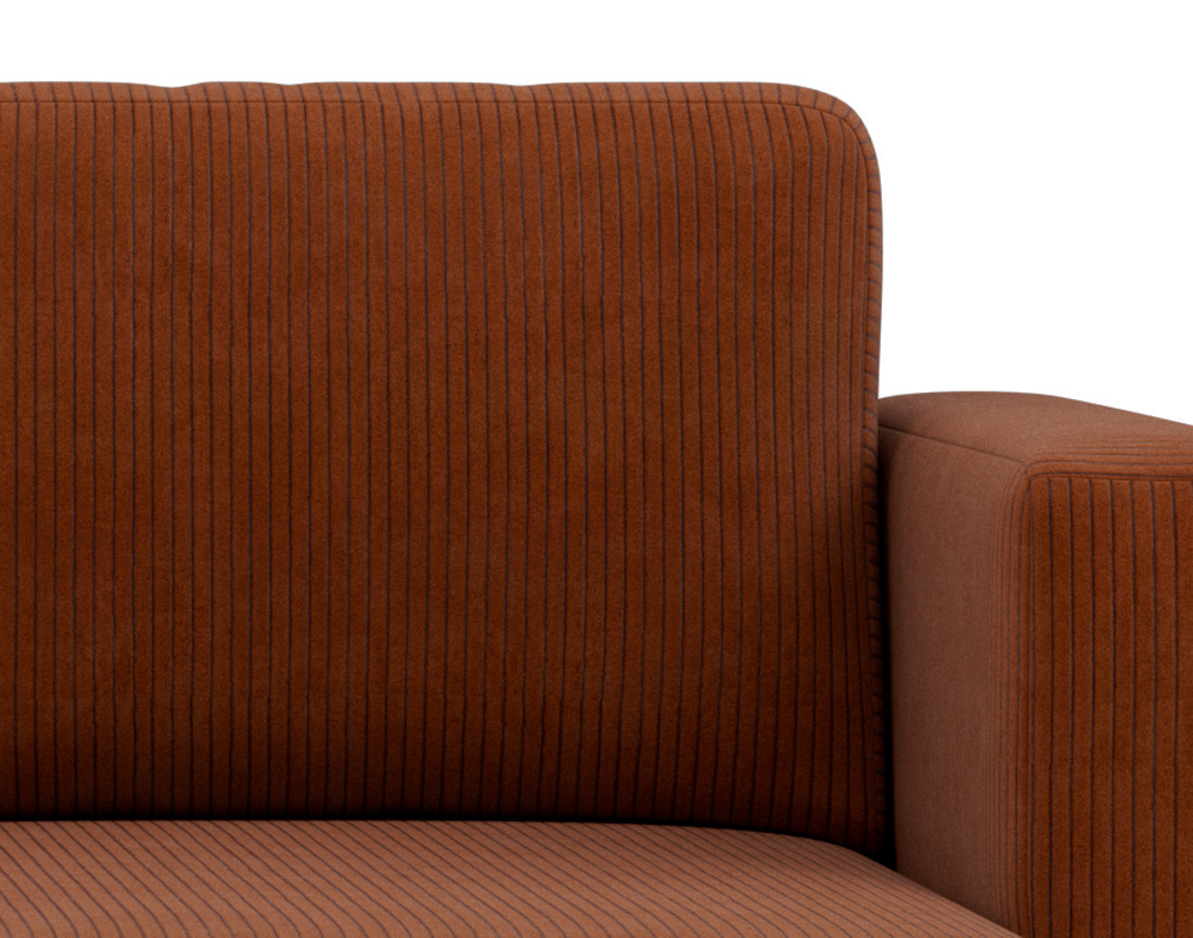 Canapé d'angle réversible 4 places convertible avec coffre en velours côtelé Canopy