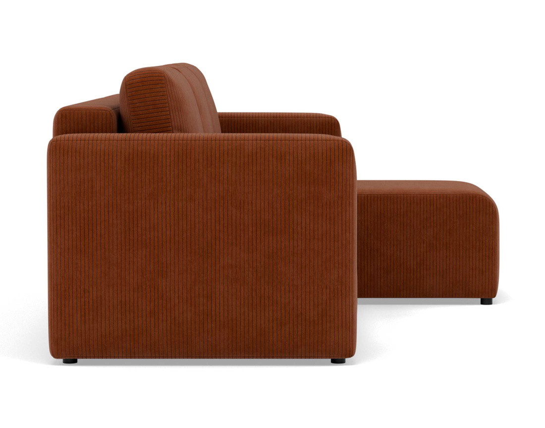 Canapé d'angle réversible 4 places convertible avec coffre en velours côtelé Canopy