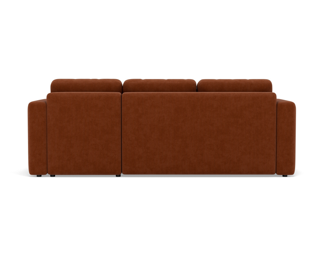 Canapé d'angle réversible 4 places convertible avec coffre en velours côtelé Canopy