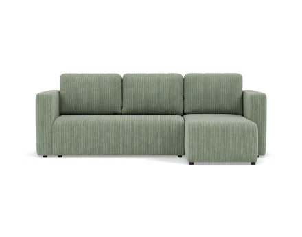 Canapé d'angle réversible 4 places convertible avec coffre en velours côtelé Canopy