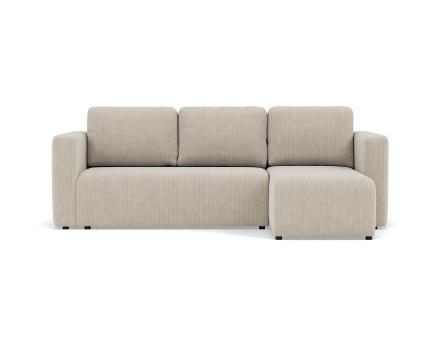 Canapé d'angle réversible 4 places convertible avec coffre en velours côtelé Canopy