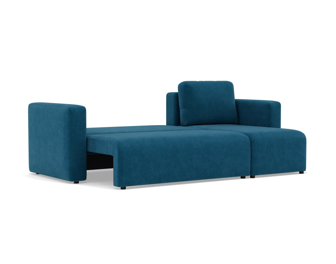 Canapé d'angle réversible 4 places convertible avec coffre en velours côtelé Canopy