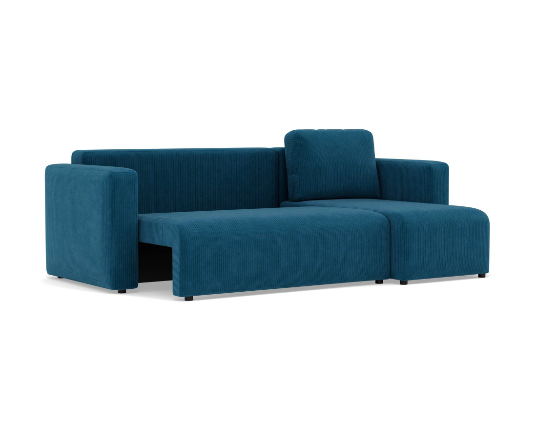 Canapé d'angle réversible 4 places convertible avec coffre en velours côtelé Canopy