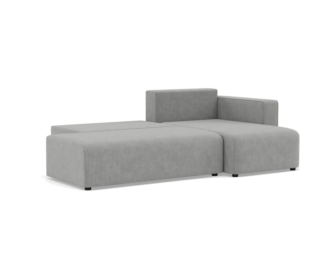 Canapé d'angle droit 4 places convertible avec coffre sans accoudoir en velours côtelé Topaze