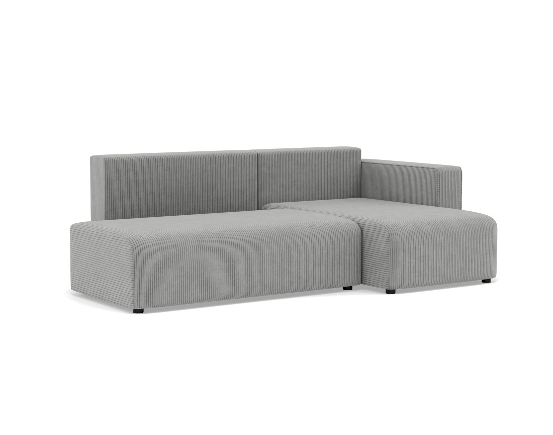 Canapé d'angle droit 4 places convertible avec coffre sans accoudoir en velours côtelé Topaze