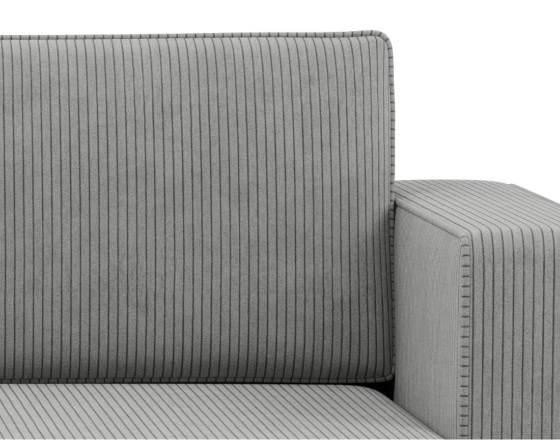 Canapé d'angle droit 4 places convertible avec coffre sans accoudoir en velours côtelé Topaze