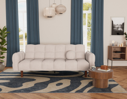 Canapé convertible clic-clac 2 places en tissu texturé Adam