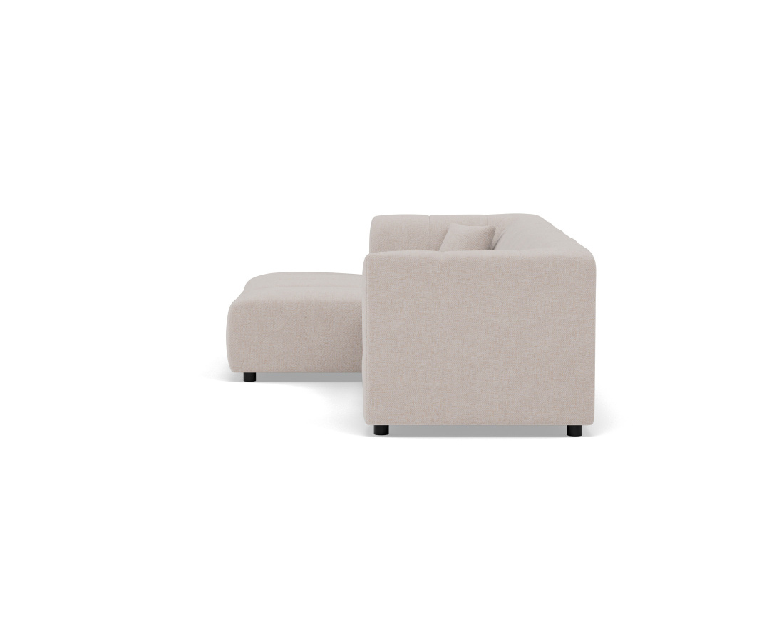 Canapé d'angle gauche 4 places avec accoudoir en tissu texturé Curtis