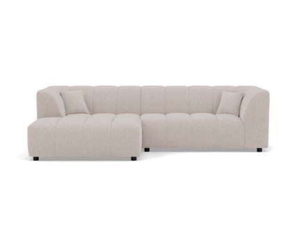 Canapé d'angle gauche 4 places avec accoudoir en tissu texturé Curtis