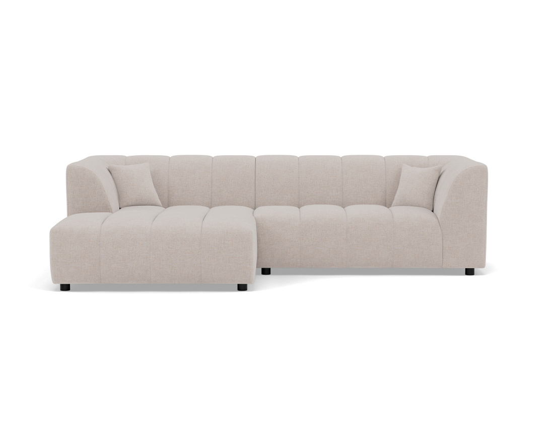 Canapé d'angle gauche 4 places avec accoudoir en tissu texturé Curtis
