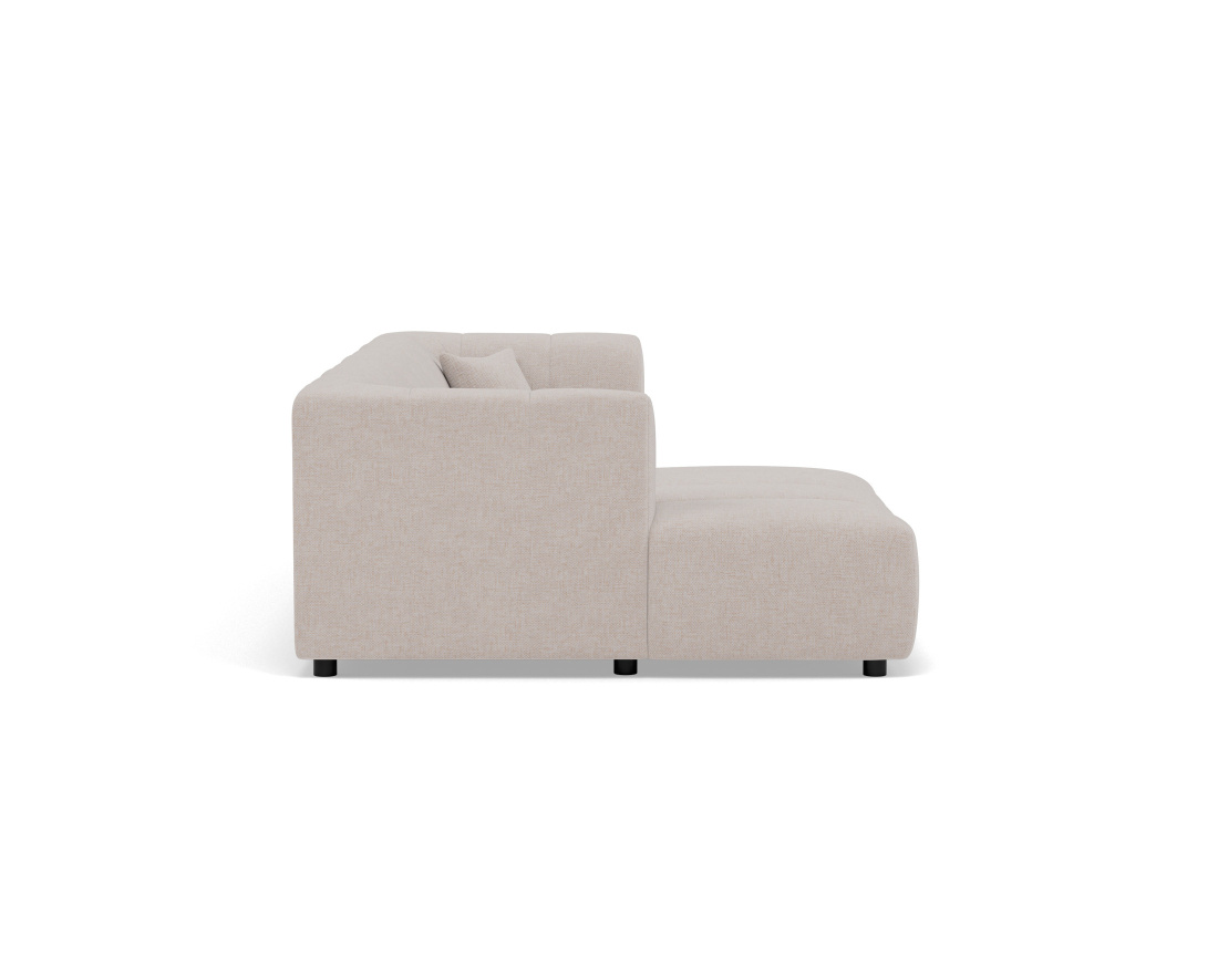 Canapé d'angle gauche 4 places avec accoudoir en tissu texturé Curtis