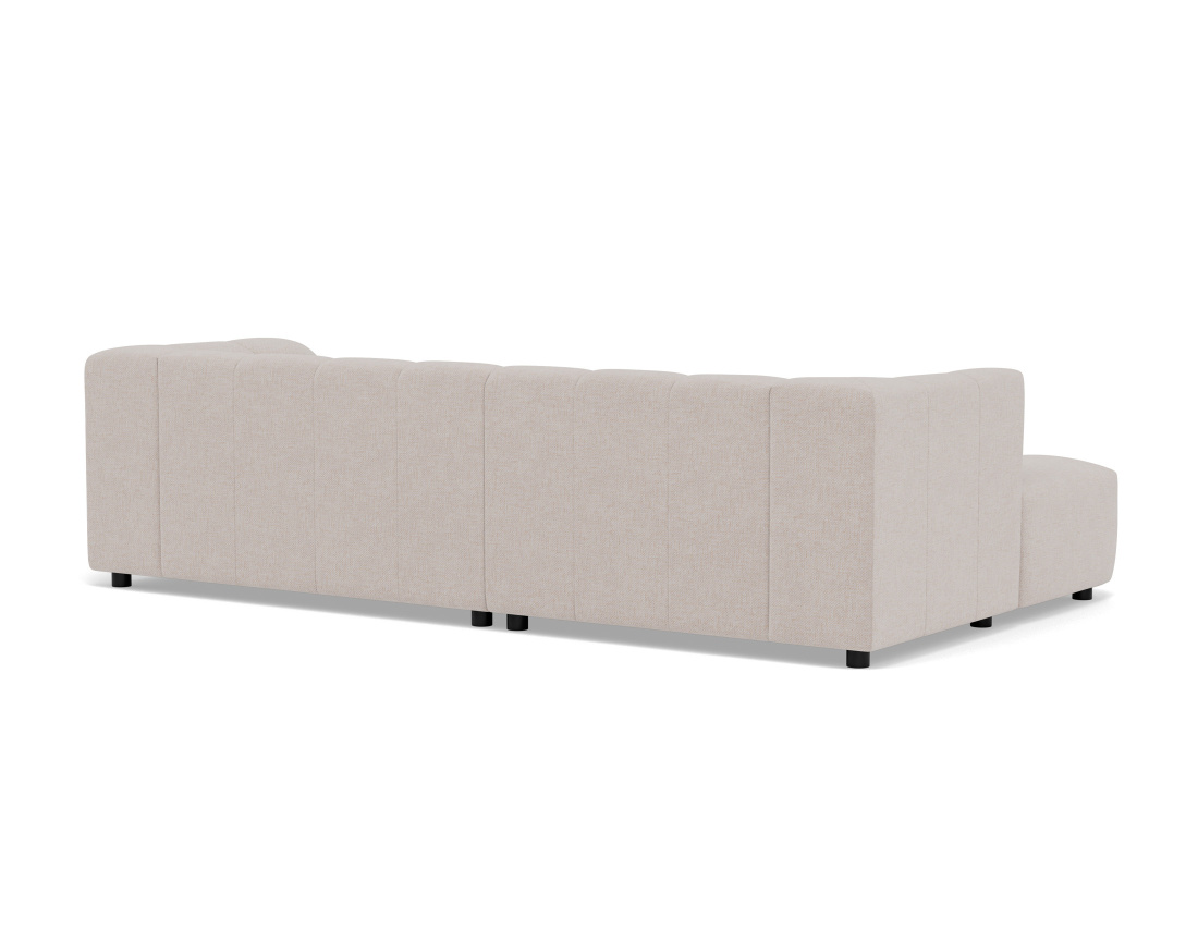 Canapé d'angle gauche 4 places avec accoudoir en tissu texturé Curtis