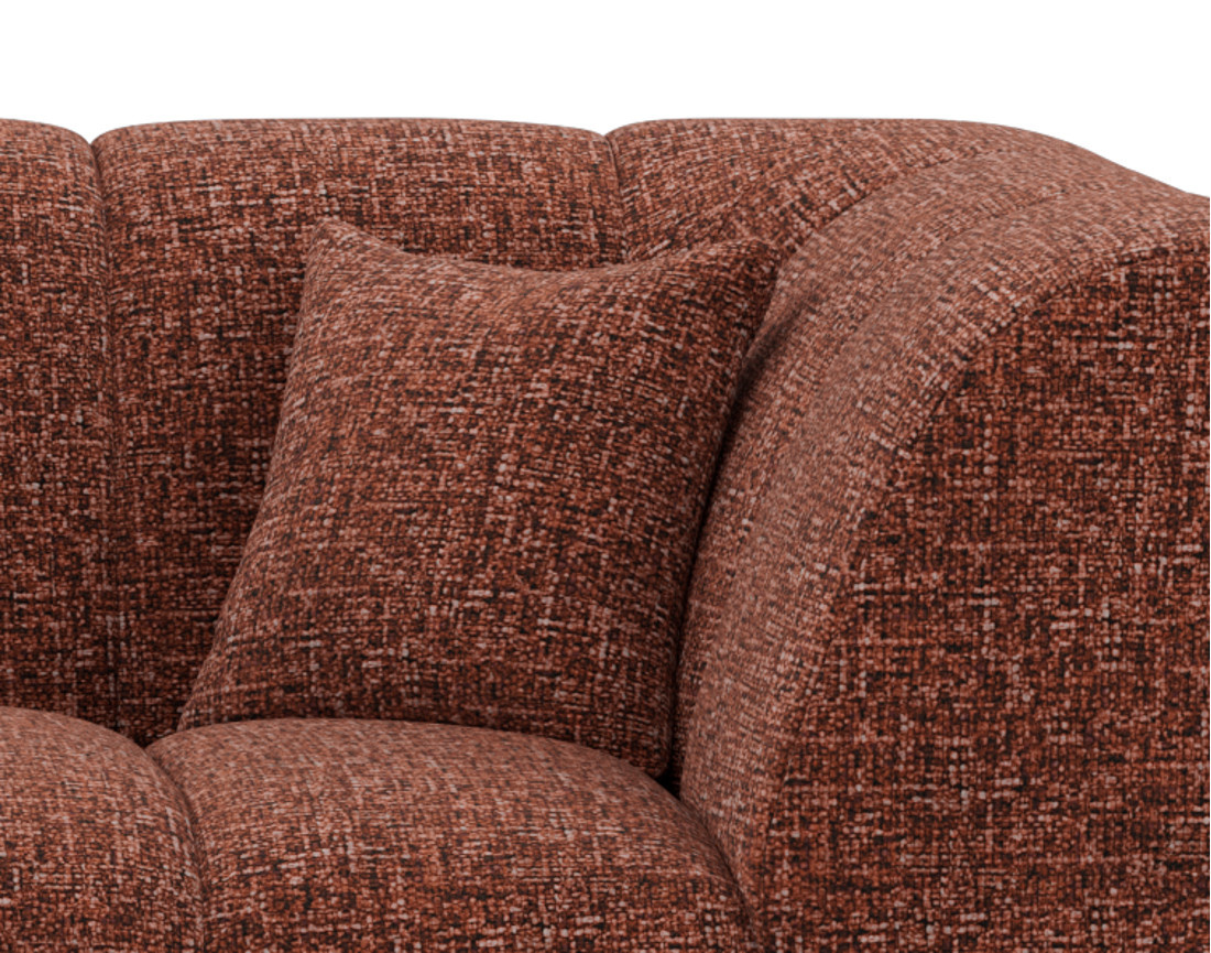 Canapé d'angle gauche 4 places avec accoudoir en tissu texturé Curtis