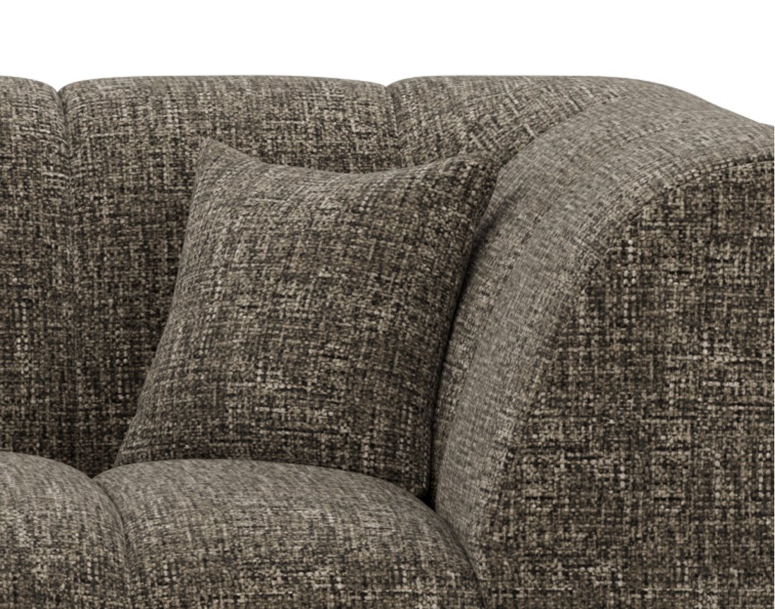 Canapé d'angle gauche 4 places avec accoudoir en tissu texturé Curtis