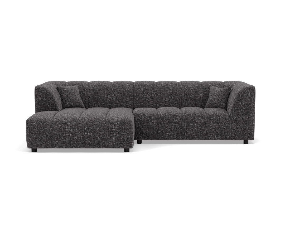 Canapé d'angle gauche 4 places avec accoudoir en tissu texturé Curtis Canapé d'angle gauche 4 places avec accoudoir en tissu texturé Curtis