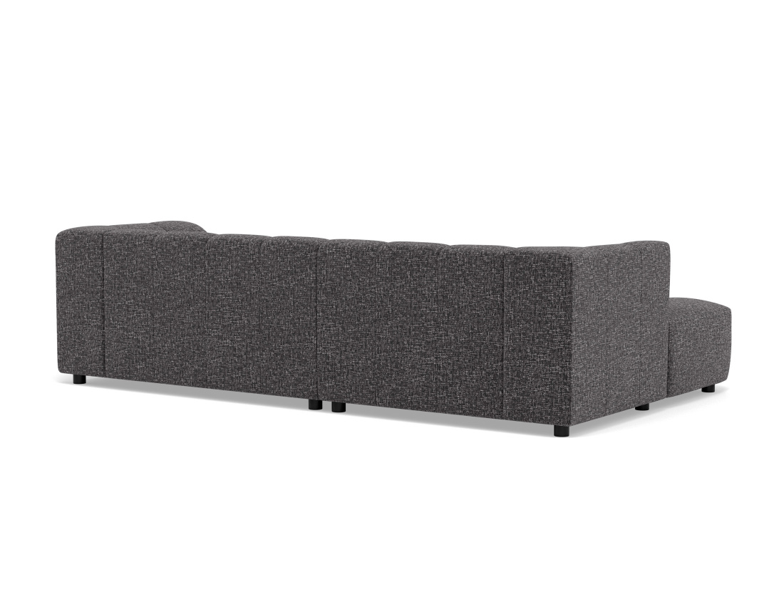 Canapé d'angle gauche 4 places avec accoudoir en tissu texturé Curtis Canapé d'angle gauche 4 places avec accoudoir en tissu texturé Curtis