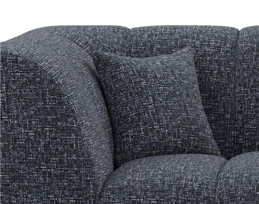 Canapé d'angle droit 4 places avec accoudoir en tissu texturé Curtis