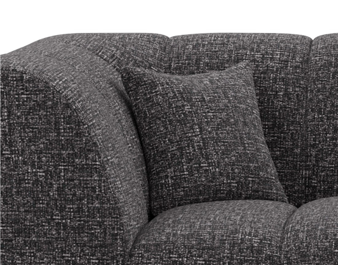 Canapé d'angle droit 4 places avec accoudoir en tissu texturé Curtis Canapé d'angle droit 4 places avec accoudoir en tissu texturé Curtis