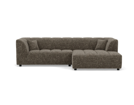 Canapé d'angle droit 4 places avec accoudoir en tissu texturé Curtis