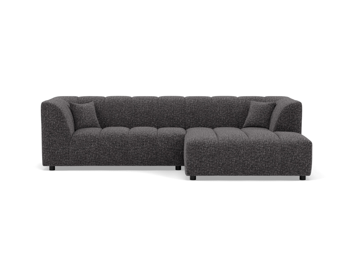 Canapé d'angle droit 4 places avec accoudoir en tissu texturé Curtis Canapé d'angle droit 4 places avec accoudoir en tissu texturé Curtis