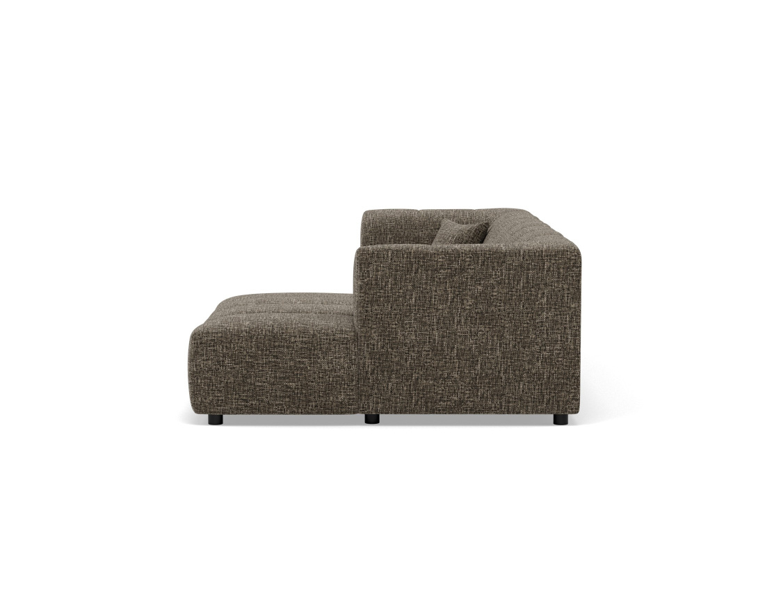 Canapé d'angle droit 4 places avec accoudoir en tissu texturé Curtis